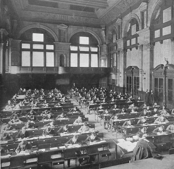 Pupils sitting an examination at the City of London School, c1903 (1903)
