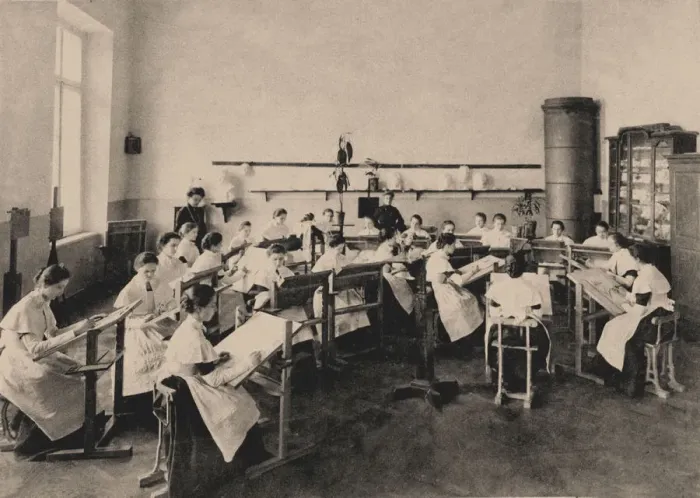 Framed Print : Pupils of the Smolny Institute for Noble Maidens at a painting lesson, 1889. Artist: Anonymous