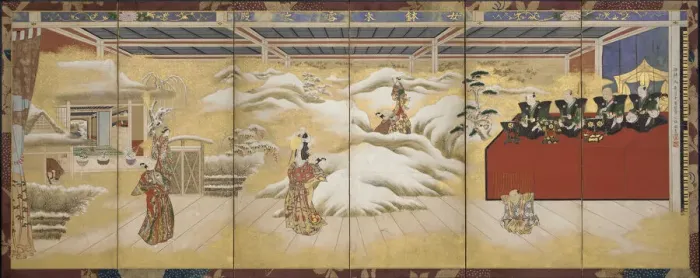 Framed Print : A Puppet-show: The Story of The Potted Trees, early 18th century. Creator: Bunkaku Framed Print : A Puppet-show: The Story of The Potted Trees, early 18th century. Creator: Bunkaku