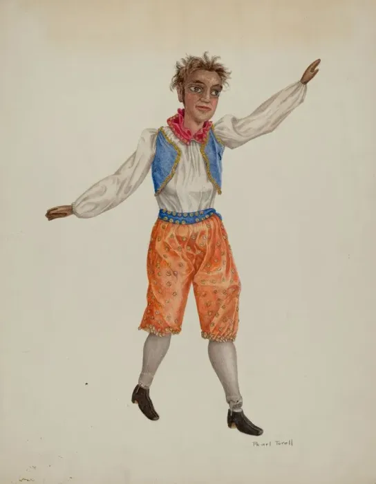 Framed Print : Puppet - Tight Rope Walker, c. 1938. Creator: Pearl Torell Framed Print : Puppet - Tight Rope Walker, c. 1938. Creator: Pearl Torell