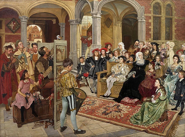 Puppetry at the Court of Margaret of Austria (Mechelen 1515), 1897. Creator: Geets, Willem (1838-1919)