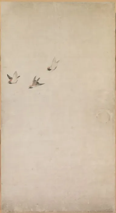 Framed Print : Puppies, Sparrows and Chrysanthemums, 1754-1799. Creator: Nagasawa Rosetsu (Japanese, 1754-1799) Framed Print : Puppies, Sparrows and Chrysanthemums, 1754-1799. Creator: Nagasawa Rosetsu (Japanese, 1754-1799)