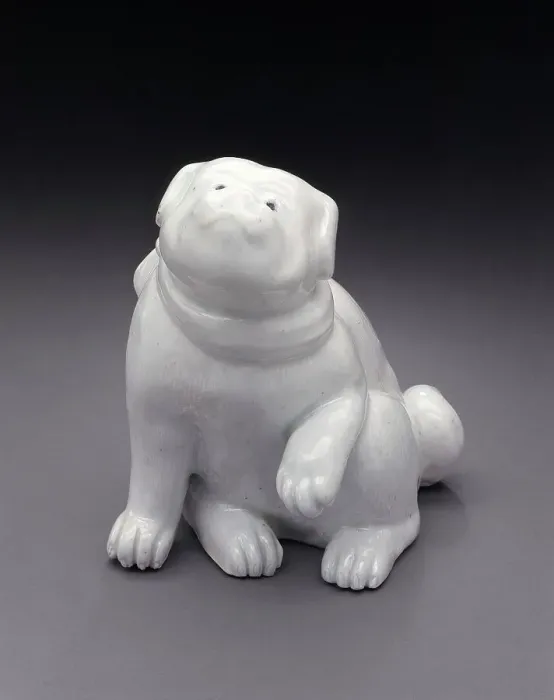 Framed Print : Puppy with Cloth Collar, Late 19th century. Creator: Unknown Framed Print : Puppy with Cloth Collar, Late 19th century. Creator: Unknown