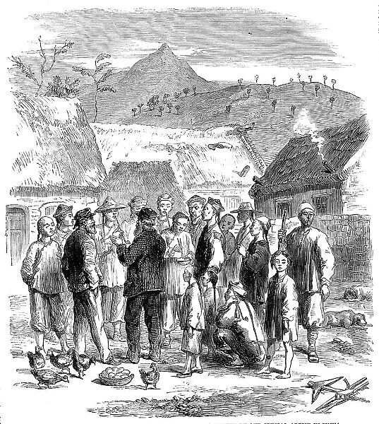 Purchasing eggs and fowls of the natives - from a sketch by our special artist in China, 1860. Creator: Unknown