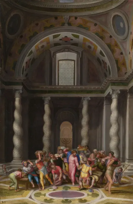Framed Print : The Purification of the Temple, after 1550. Artist: Venusti, Marcello (1512  /  15-1579)