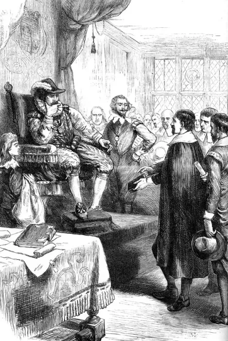Framed Print : Puritans before James I, 17th century (c1880) Framed Print : Puritans before James I, 17th century (c1880)