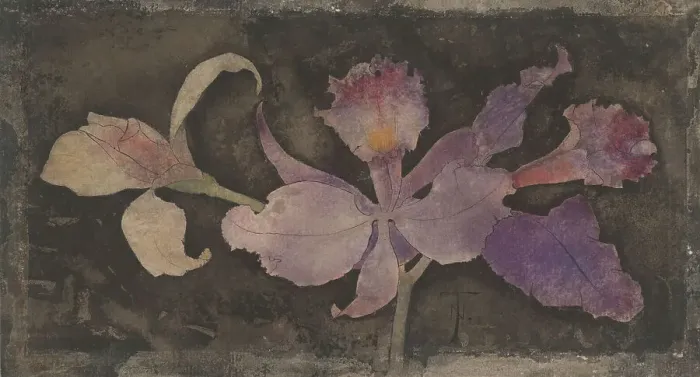 Framed Print : Purple orchid, 1876-1951. Creator: Theodorus Willem Nieuwenhuis Framed Print : Purple orchid, 1876-1951. Creator: Theodorus Willem Nieuwenhuis