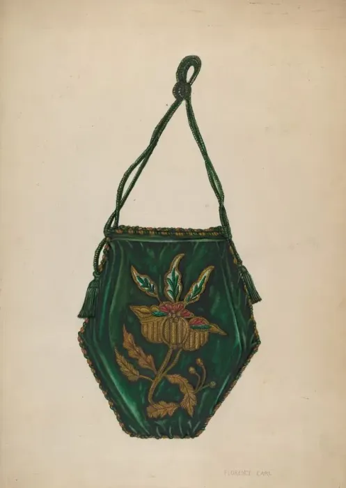 Framed Print : Purse, 1935 / 1942. Creator: Florence Earl Framed Print : Purse, 1935 / 1942. Creator: Florence Earl