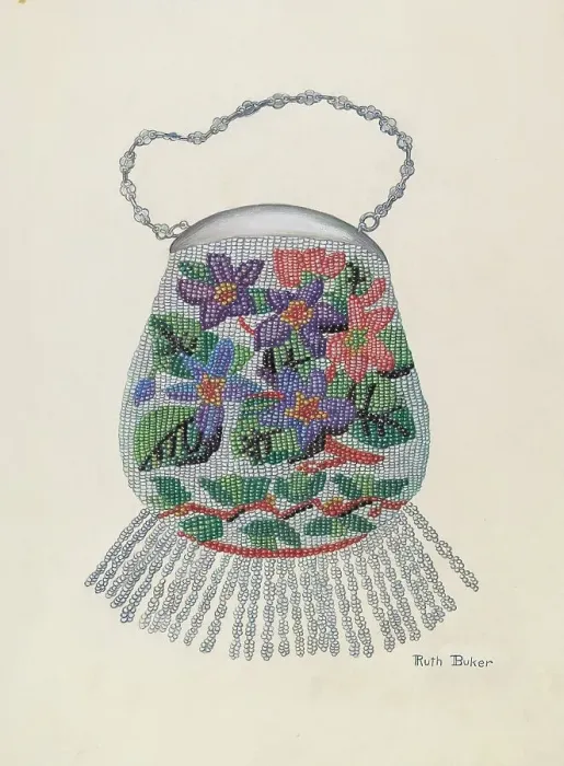 Framed Print : Purse, c. 1937. Creator: Ruth Buker Framed Print : Purse, c. 1937. Creator: Ruth Buker