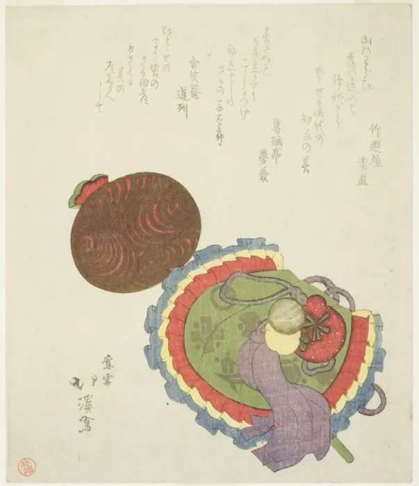 Framed Print : Purse and mallet, n. d. Creator: Totoya Hokkei Framed Print : Purse and mallet, n. d. Creator: Totoya Hokkei