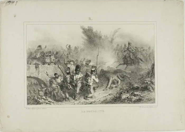 Framed Print : The Pursuit, 1832. Creator: Auguste Raffet Framed Print : The Pursuit, 1832. Creator: Auguste Raffet