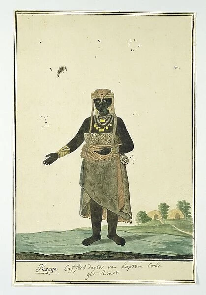 Pusega, daughter of Coba (or Kobé), a chief of the Gqunukhwebe tribe, 1778. Creator: Robert Jacob Gordon