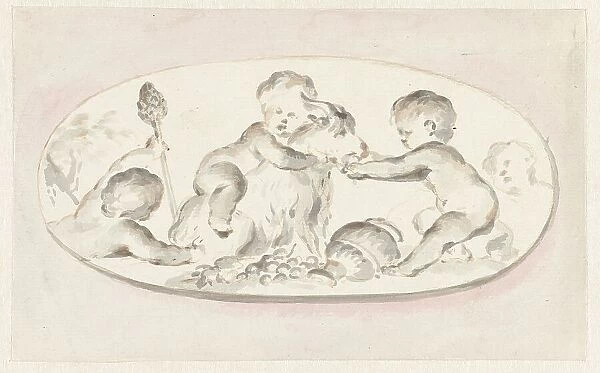 Putti with the attributes of Bacchus, c.1752-c.1819. Creator: Juriaan Andriessen