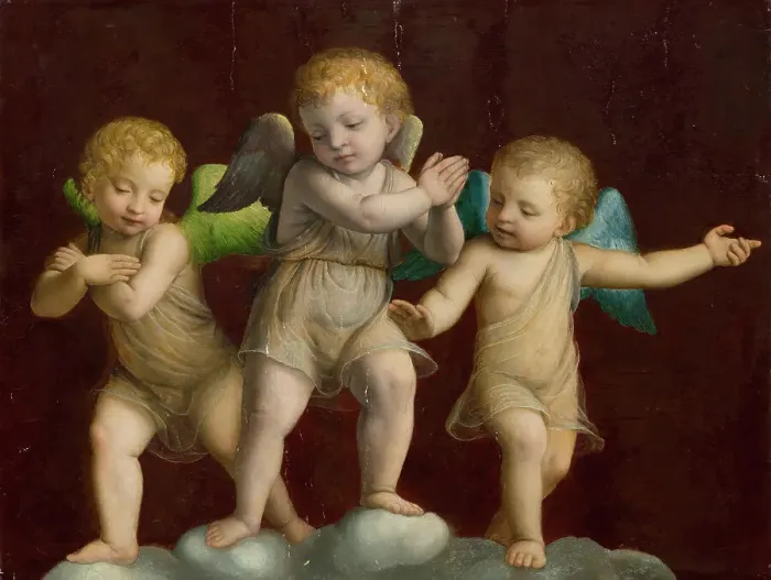 Framed Print : Three Putti. Creator: Luini; Bernardino (ca. 1480-1532) Framed Print : Three Putti. Creator: Luini; Bernardino (ca. 1480-1532)