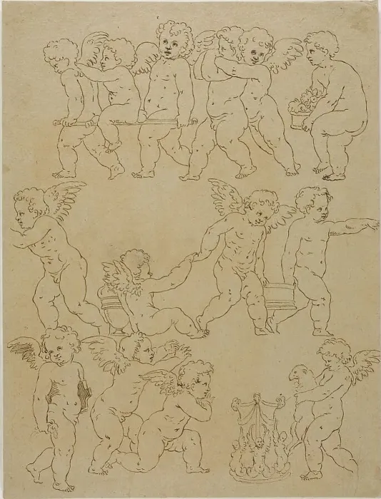 Framed Print : Putti Performing Tasks, n.d. Creator: Unknown Framed Print : Putti Performing Tasks, n.d. Creator: Unknown