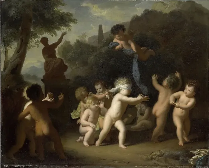 Framed Print : Putti Playing, 1700-1720. Creator: Hendrik van Limborch Framed Print : Putti Playing, 1700-1720. Creator: Hendrik van Limborch