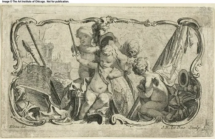 Framed Print : Putti at War, n.d. Creator: Jacques Philippe Le Bas Framed Print : Putti at War, n.d. Creator: Jacques Philippe Le Bas