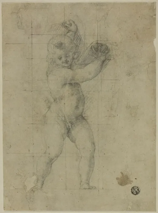 Framed Print : Putto with Raised Arms, 1580 / 90. Creator: Cristofano Roncalli Framed Print : Putto with Raised Arms, 1580 / 90. Creator: Cristofano Roncalli