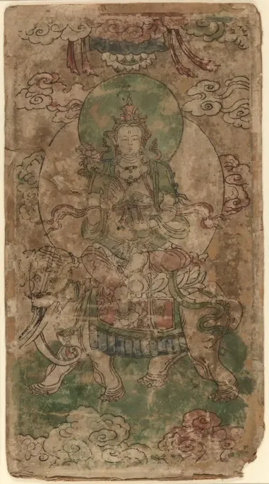 Framed Print : Puxian, the Bodhisattva of Benevolence, Yuan dynasty (1279-1368), 14th century. Creator: Unknown Framed Print : Puxian, the Bodhisattva of Benevolence, Yuan dynasty (1279-1368), 14th century. Creator: Unknown