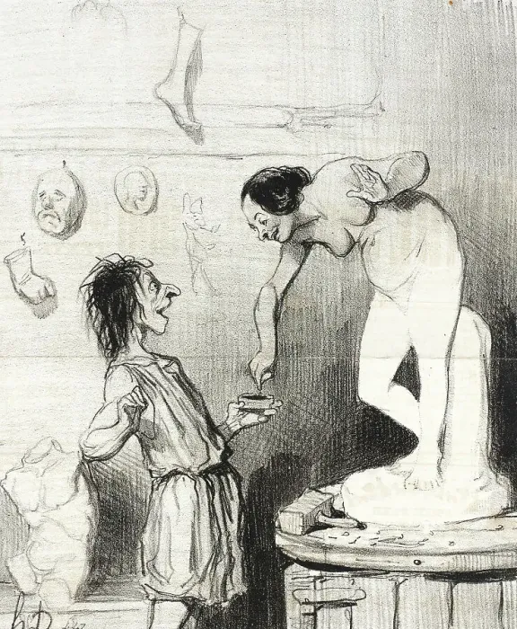 Framed Print : Pygmalion, 1842. Creator: Honore Daumier Framed Print : Pygmalion, 1842. Creator: Honore Daumier