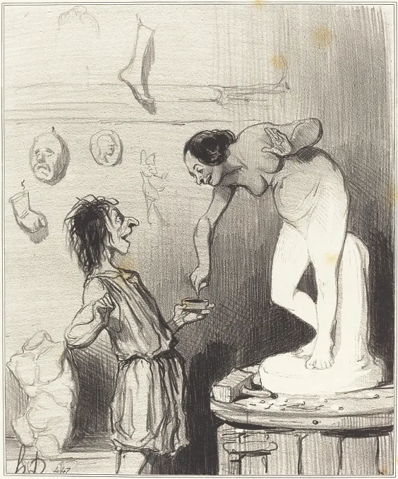 Framed Print : Pygmalion, 1842. Creator: Honore Daumier Framed Print : Pygmalion, 1842. Creator: Honore Daumier