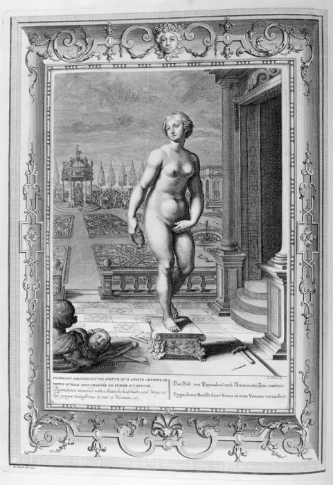 Framed Print : Pygmalion is Enamoured With a Statue he Has Made, 1733. Artist: Bernard Picart Framed Print : Pygmalion is Enamoured With a Statue he Has Made, 1733. Artist: Bernard Picart