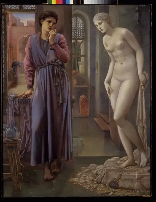 Framed Print : Pygmalion and the Image - The Hand Refrains, 1878. Creator: Sir Edward Coley Burne-Jones Framed Print : Pygmalion and the Image - The Hand Refrains, 1878. Creator: Sir Edward Coley Burne-Jones