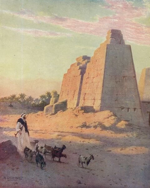 Pylon at Karnak, c1880, (1904). Artist: Robert George Talbot Kelly