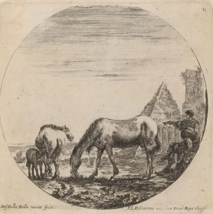 Framed Print : Pyramid of Caius Cestius, 1646. Creator: Stefano della Bella