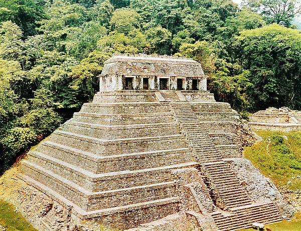 Pyramid and Temple-of-the-Inscriptions, Palenque, Mexico, 7th century
