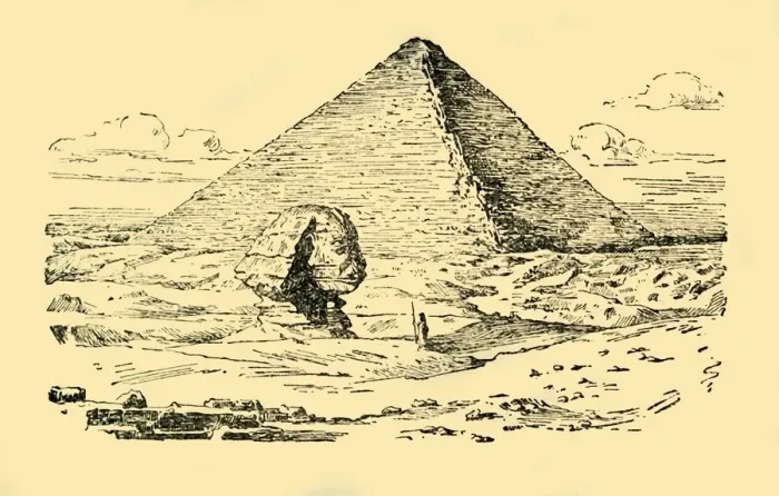 Framed Print : The Pyramid Tomb of King Khufu and the Great Sphinx at Gizeh, Egypt, c1930. Creator: Unknown