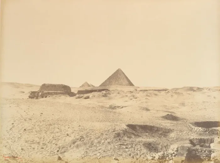Framed Print : Pyramides de Gizeh, 1865-69. Creator: Gustave Le Gray Framed Print : Pyramides de Gizeh, 1865-69. Creator: Gustave Le Gray