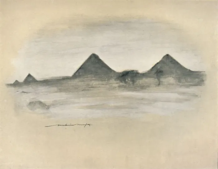 Framed Print : The Pyramids, 1903. Artist: Mortimer L Menpes Framed Print : The Pyramids, 1903. Artist: Mortimer L Menpes