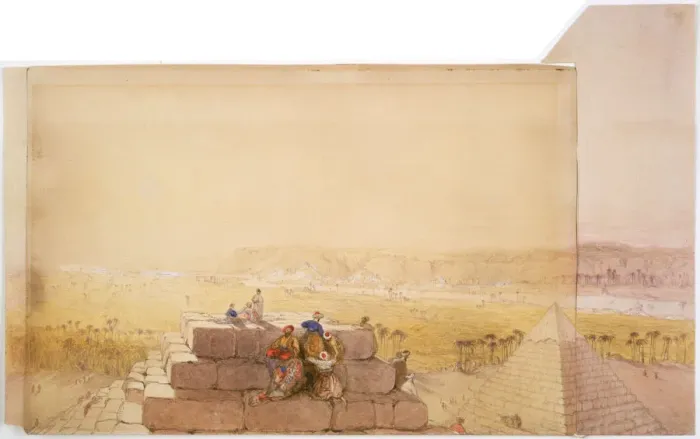 Framed Print : Pyramids, 19th century. Artist: David Roberts Framed Print : Pyramids, 19th century. Artist: David Roberts