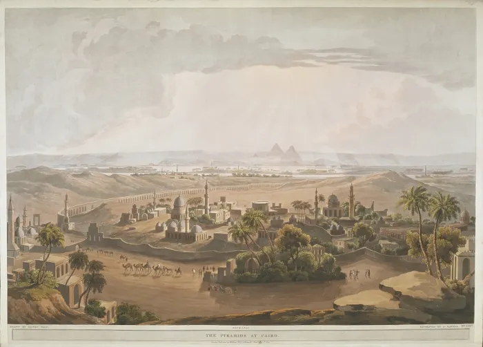 Framed Print : The Pyramids at Cairo, 1809. Creator: Henry Salt Framed Print : The Pyramids at Cairo, 1809. Creator: Henry Salt
