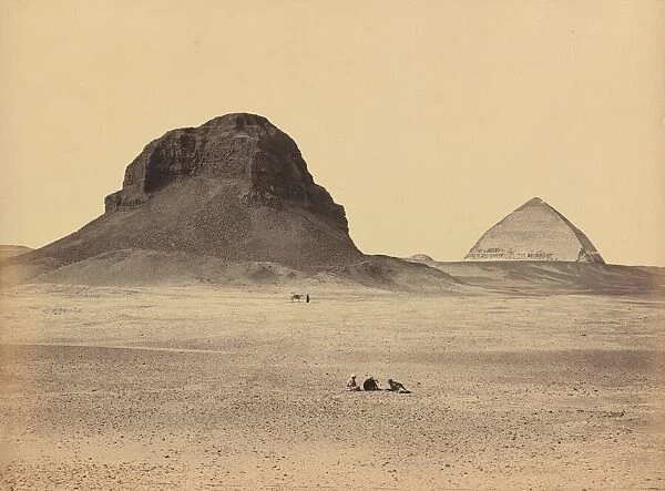 The Pyramids of Dahshoor From the East, 1857. Creator: Francis Frith