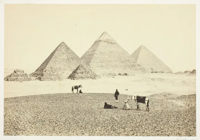Framed Print : The Pyramids of El Geezeh, from the Southwest, 1857. Creator: Francis Frith Framed Print : The Pyramids of El Geezeh, from the Southwest, 1857. Creator: Francis Frith