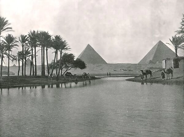 The Pyramids and the Nile, Gizeh, Egypt, 1895. Creator: W &s Ltd