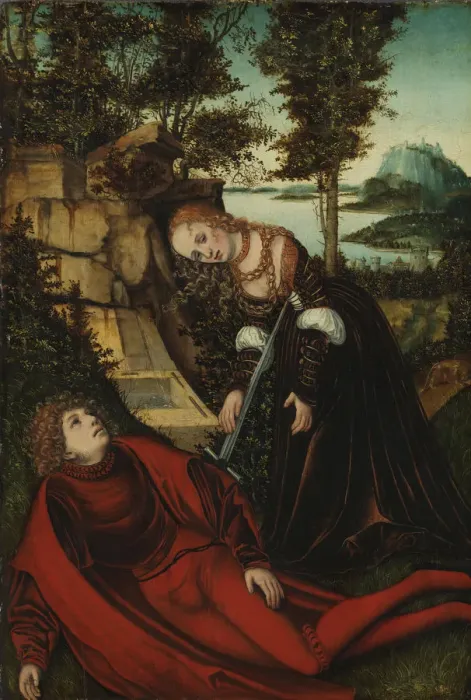 Framed Print : Pyramus and Thisbe, ca 1515-1520 Framed Print : Pyramus and Thisbe, ca 1515-1520