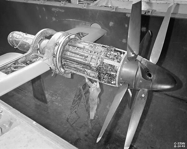 Python engine installed in altitude wind tunnel, Cleveland, Ohio, USA, August 25, 1949