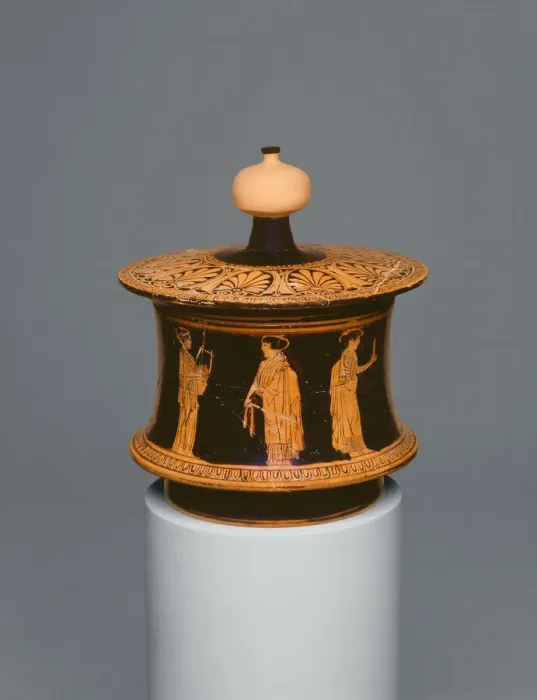 Framed Print : Pyxis (Container for Personal Objects), 430-420 BCE. Creator: Unknown Framed Print : Pyxis (Container for Personal Objects), 430-420 BCE. Creator: Unknown