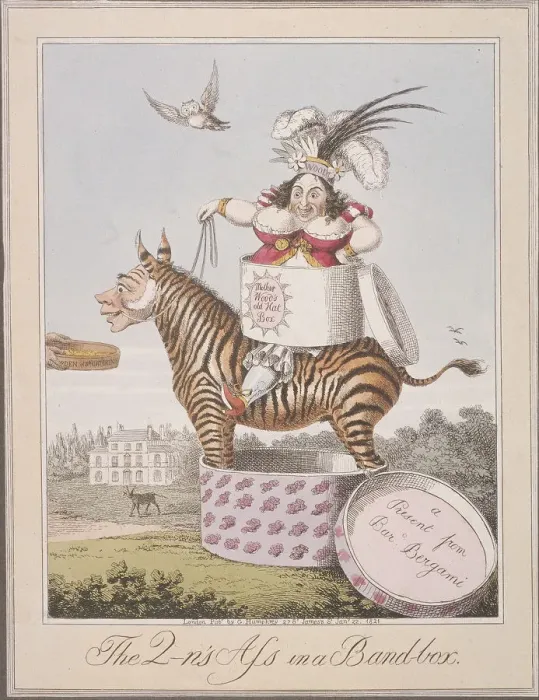 Framed Print : The Q-ns Ass in a Band-box, 1821 Framed Print : The Q-ns Ass in a Band-box, 1821