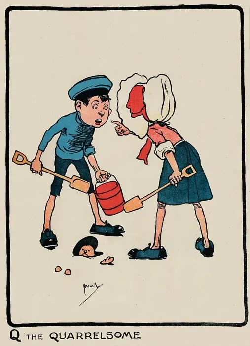 Framed Print : Q the Quarrelsome, 1903. Artist: John Hassall Framed Print : Q the Quarrelsome, 1903. Artist: John Hassall