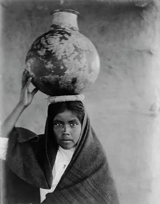 Framed Print : Qahatika water girl, Arizona, c1907. Creator: Edward Sheriff Curtis Framed Print : Qahatika water girl, Arizona, c1907. Creator: Edward Sheriff Curtis