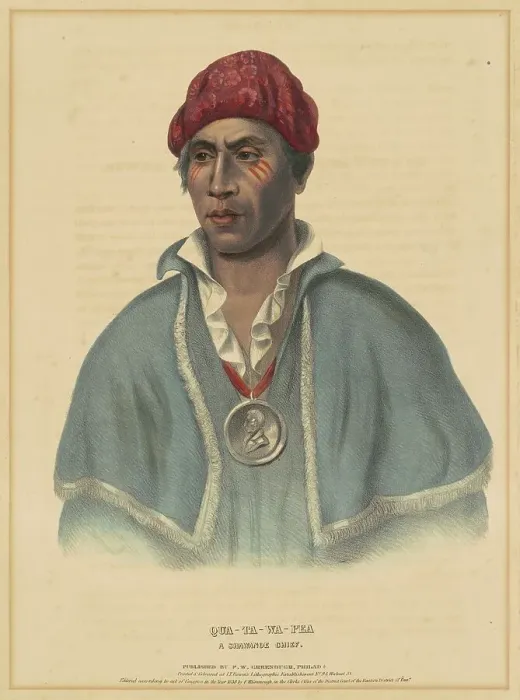 Framed Print : Qua-Ta-Wa-Pea, A Shawnoe Chief, 1838. Creator: Albert Newsam Framed Print : Qua-Ta-Wa-Pea, A Shawnoe Chief, 1838. Creator: Albert Newsam