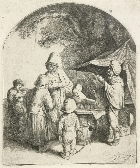 Framed Print : The quack, 1648. Creator: Adriaen van Ostade Framed Print : The quack, 1648. Creator: Adriaen van Ostade
