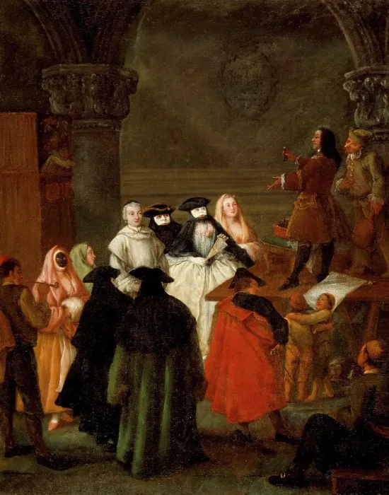 Framed Print : The Quack Doctor, after 1763. Creator: Pietro Longhi Framed Print : The Quack Doctor, after 1763. Creator: Pietro Longhi