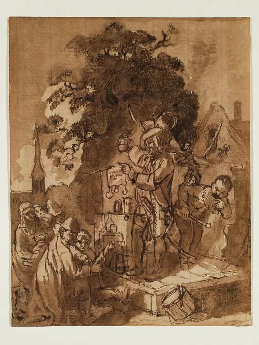 Framed Print : The Quack Doctor, between 18th and 19th century. Creator: Unknown Framed Print : The Quack Doctor, between 18th and 19th century. Creator: Unknown