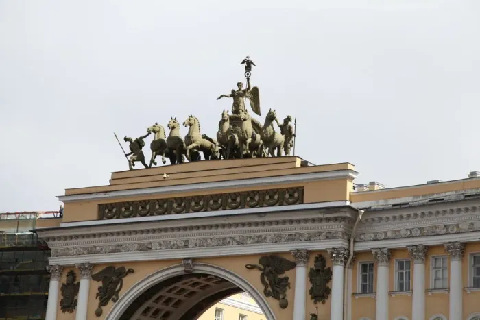 Framed Print : Quadriga on the General Staff Building, Palace Square, St Petersburg, Russia, 2011. Artist: Sheldon Marshall Framed Print : Quadriga on the General Staff Building, Palace Square, St Petersburg, Russia, 2011. Artist: Sheldon Marshall
