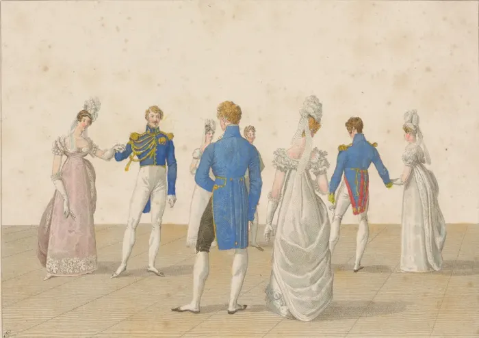 Framed Print : The Quadrille: A droite sur les cotes, 1820s Framed Print : The Quadrille: A droite sur les cotes, 1820s